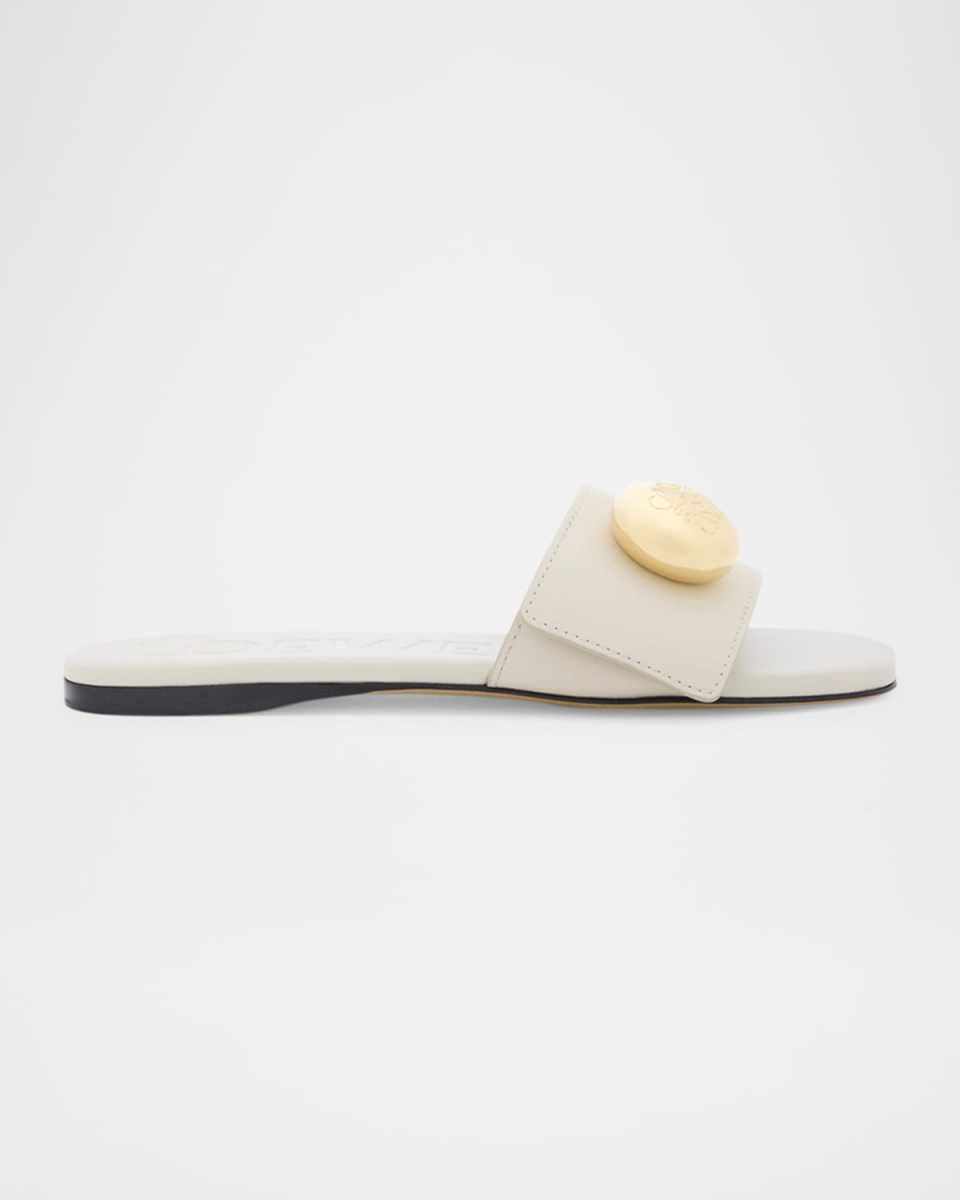 Pebble Leather Slide Sandals